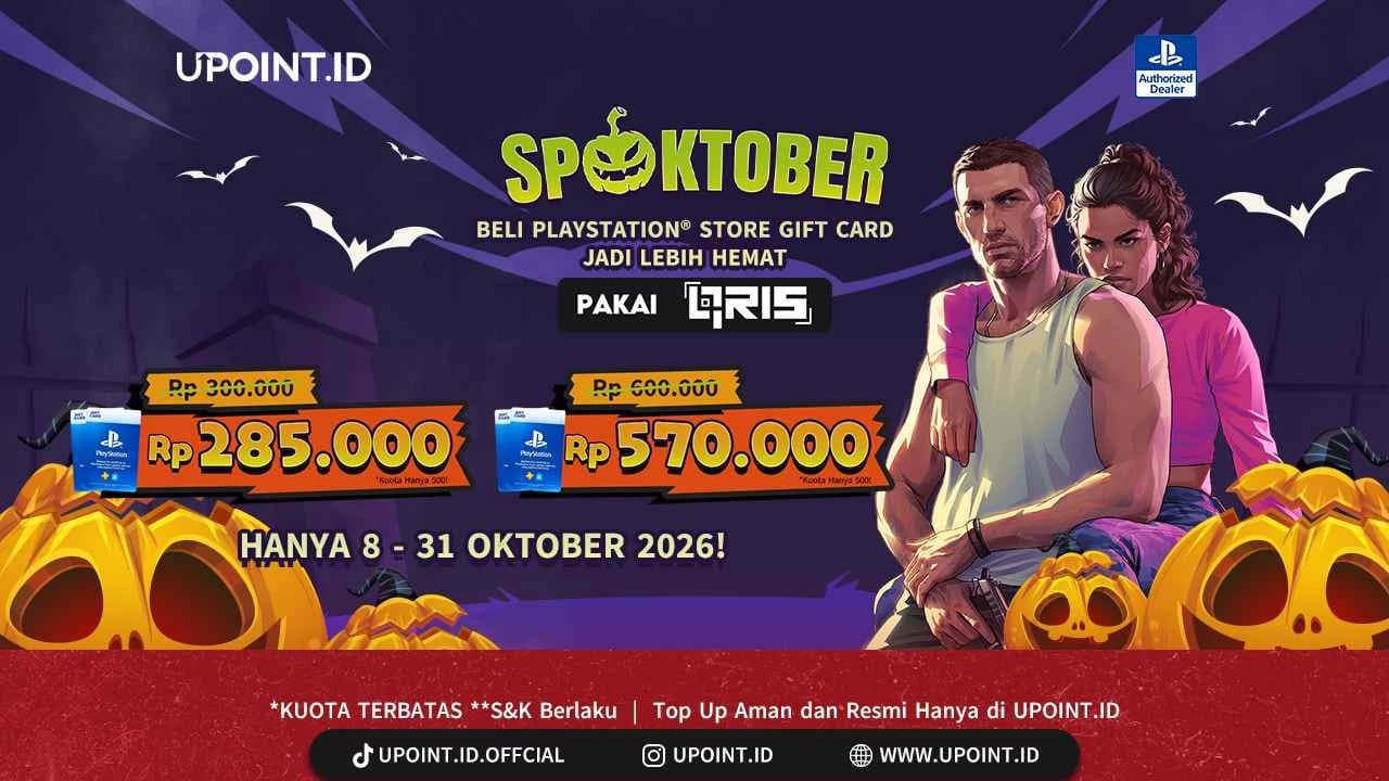 Spooktober Spesial: Promo PS Gift Card Diskon hingga Rp30.000 via QRIS BNC